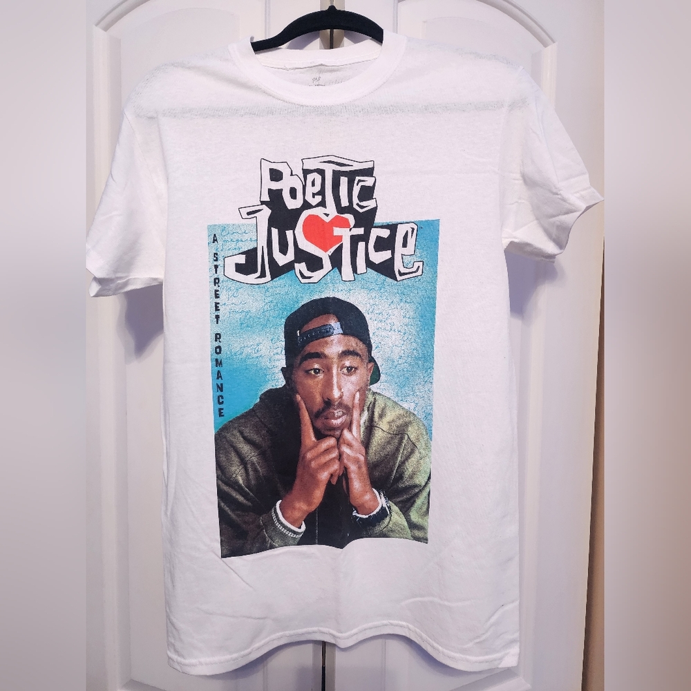 Vintage Poetic Justice Tupac Graphic Tee - Size Small - Rare Design